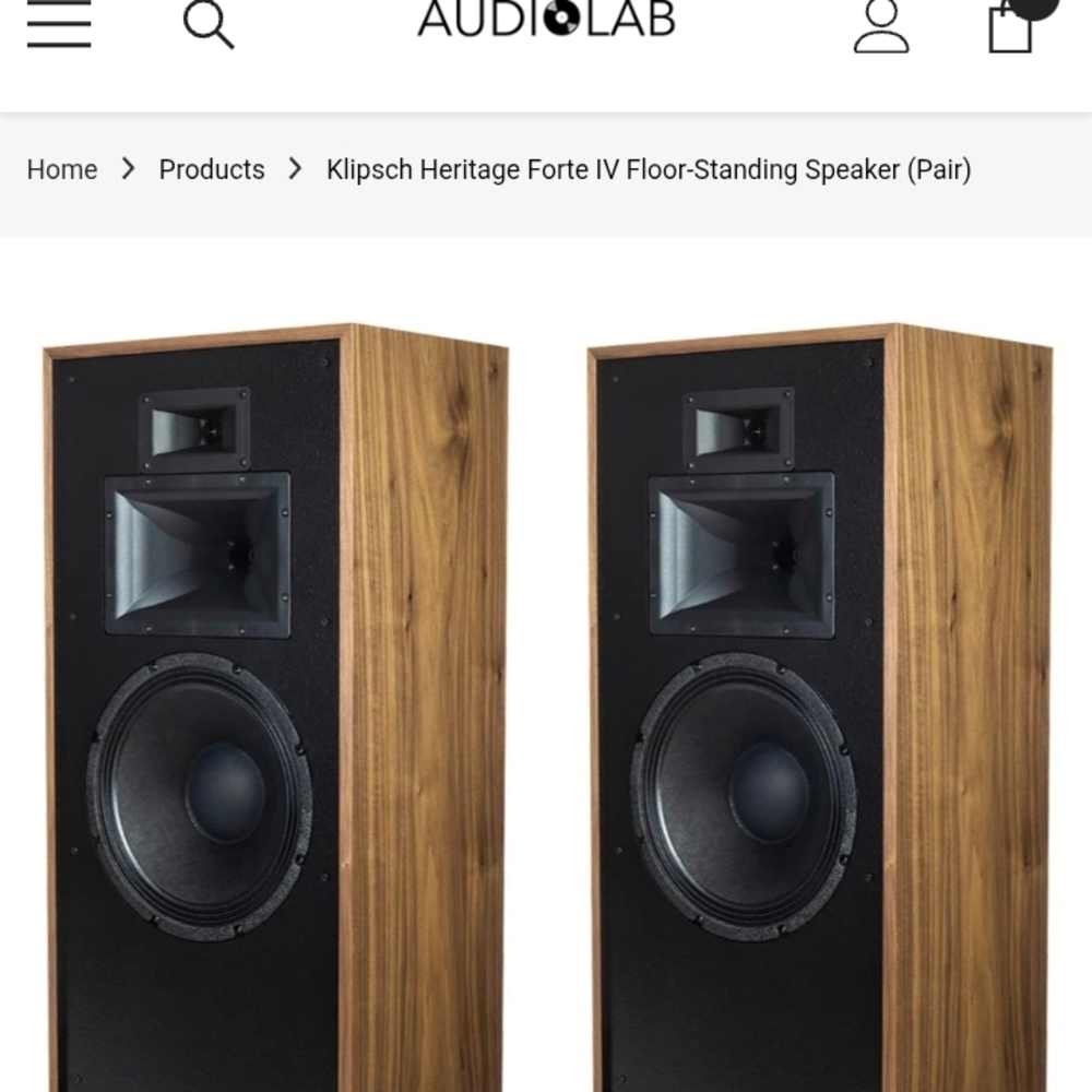 Klipsch Heritage Forte IV Speakers - Black and Brown